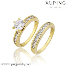 12801 Xuping schmuck 14 karat gold farbe plattiert mode design geschenk schmuck romantische hochzeit paar ringe